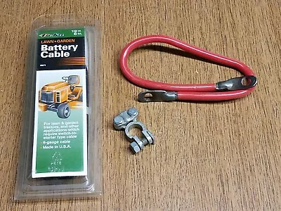  Battery Cables For  Lawn Mowers Garden Tractors 19  Red And Black With 1 Clamp • $19.95