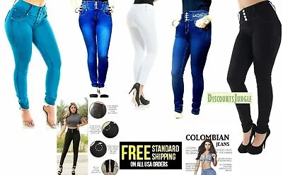 Womens Plus Size /Junior Colombian Design Butt Lift Levanta Cola Skinny Jeans • $19.99