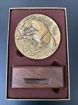 1989 EQUUS Pegasus Horses Medallic Art Co Bronze Calendar Medallion • $22.99