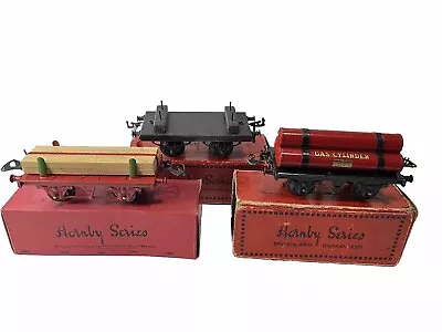 Vintage Hornby Series Boxed O Gauge Wagons - Lumber  Timber  Cylinder #14 • £16