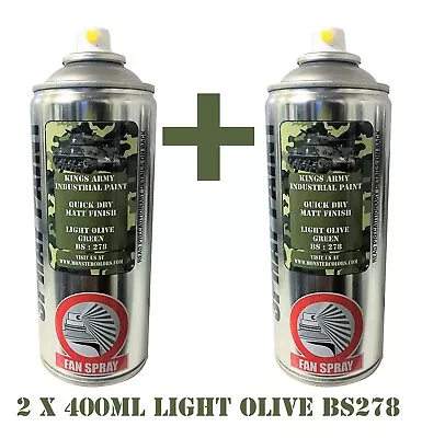 Light Olive Army Spray Paint Military Vehiclepaintballairsoftmodel Paint  X2 • £23.75