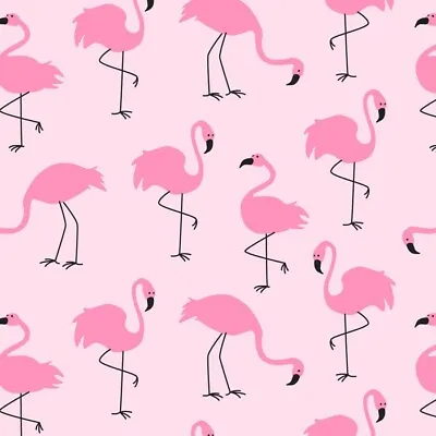Large Pink Flamingo Fleece Fabric Bty 58  Wide Tropical Birds Warm Fluffy No Sew • $9