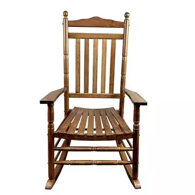 New Durable Balcony Porch Adult Rocking Chair Oake For Balcony Porch 280LBS Load • $117.99