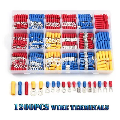 1300pcs Car Wire Assorted Insulated Electrical Terminals Connectors Crimp Kit Uk • £22.98