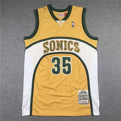 Seattle Supersonics Kevin Durant Yellow Vintage Throwback #35 Jersey • $43.99