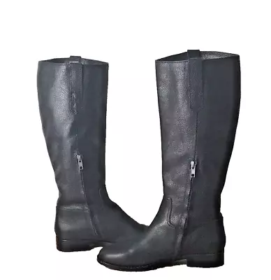 MADEWELL Winslow Black Leather Knee High Riding Boots English Saddle Womens 6 • $38.40