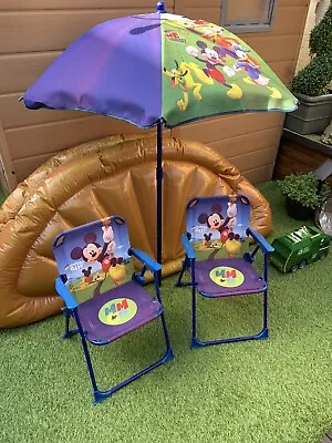 £25 • Buy Kids Mickey Mouse Club House Sun Chair And Parasol
