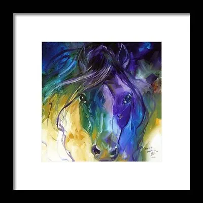 Marcia Baldwin Signed Abstract Blue Roan Horse FRAMED Print 14 X14  NEW • $64.99