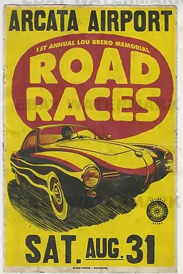 1950's Volkswagen Karmann Ghia Race Vintage Advertising Poster 11 X 17 Arcata • $17.99