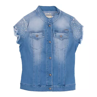 RRP€195 MET IN JEANS Denim Jacket Size XL / 14Y Faded Short Sleeve Made In Italy • $72.81