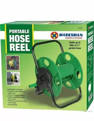 GARDEN HOSE REEL TROLLEY PORTABLE WATER PIPE FREE STANDING WALL MOUNTABLE Uk • £15.48