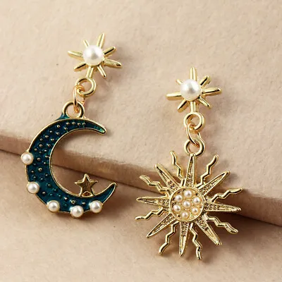 $2.23 • Buy Fashion Sun Moon Star 925 Silver Drop Earrings Cubic Zirconia Women Jewelry Gift