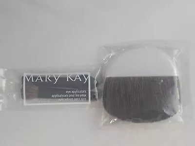 Mary Kay Signature Compact Brushes : Round Brush Eye Applicators : New : Silver • $12.95