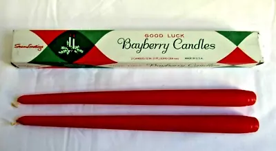 Vintage NIB Good Luck Red Christmas Bayberry Candles 12 In Set 2 USA  Holiday • $29.74