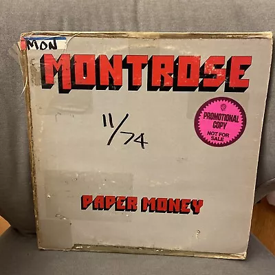 Montrose Paper Money Vinyl LP Record Sammy Hagar • $4