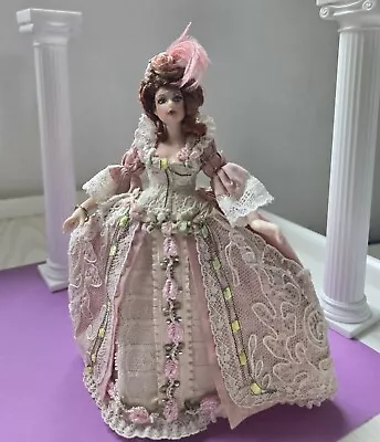 Miniature 1:12 Porcelain Dollhouse Doll By Viola.. New  • $350