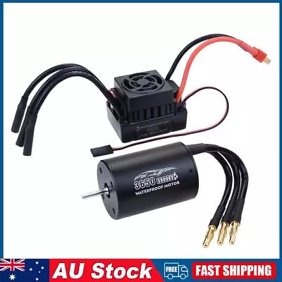 Universal Waterproof 3650 3900KV Brushless Motor 60A ESC Combo For 1/10 RC Cars • $54.09