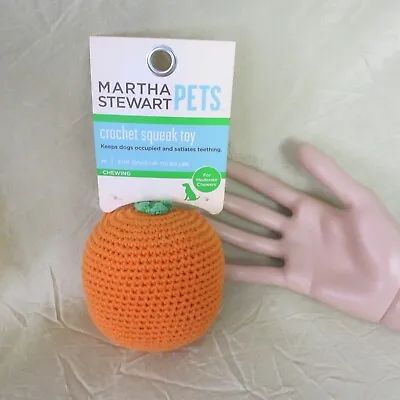 Crochet PUMPKIN Martha Stewart Pets KNIT Dog Squeaky Toy Play Squash HALLOWEEN • $22.99