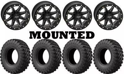 Kit 4 EFX MotoRally Tires 28x10-14 On Quadboss Boss Lock Beadlock Black FXT • $1625.16