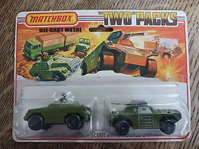 Matchbox Two Packs TP-13 Military Scout & Armoured Car Vintage 1975 Diecast Army • $33.99