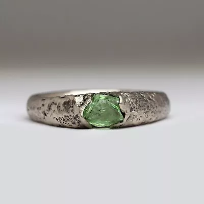 Rough Peridot Gemstone 925 Sterling Silver Statement Ring Unique Wedding Ring • $54.40