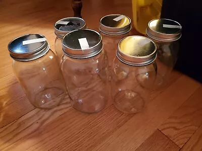 Mason Glass Jars With Lids 24 Oz Set Of 6 • $5