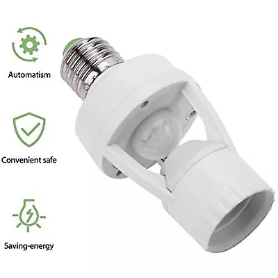 Screw-In Motion Activated Sensor Light Bulb Control Socket Adapter Dusk To Dawn • $14.22