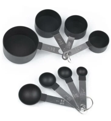 £7.67 • Buy 8pcs Measuring Cups And Spoons Set With Stainless Steel Handles Baking Kitchen