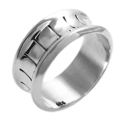 925 Sterling Silver Men's Concave Train Track Desiign Band Ring Size 9-14 • $37.48