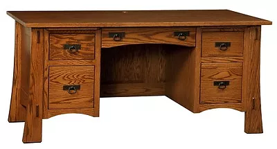 Amish Mission Arts & Crafts Executive Computer Desk Solid Wood Office Furniture  • $2199
