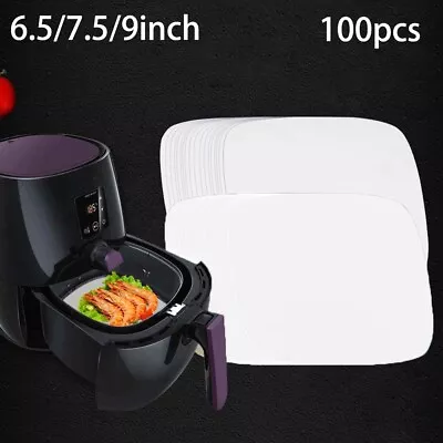 High Temperature Resistance Air Fryer Liner 100Pcs Nonstick Square Paper Oven • £16.79