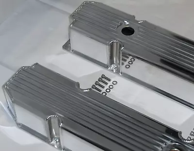 Finned Fabricated Aluminum Valve Covers For Big Block Chrysler Mopar 383 426 440 • $122.65