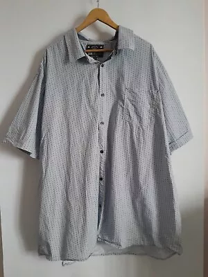 DBK Originals Shirt Mens Pale Blue Geometric 9XL Short Sleeve Button Up • $15.96