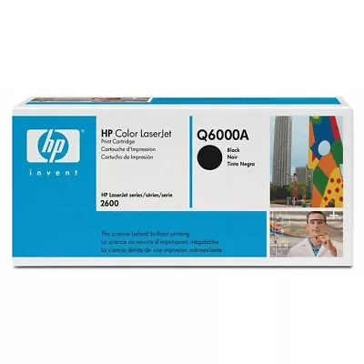 HP 124A Q6000A Black Genuine Original Toner Cartridge 1600 2600 2605 CM1015mfp . • £39.95