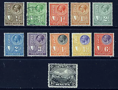 MALTA King George V 1926-27 Inscribed  Postage  Part Set SG 157 To SG 166 MINT • $14.52