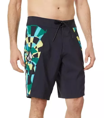 NWT Men's Volcom Boardshorts Size 32 Jack Robinson Surf Vitals Mod-Tech Black • $25.50