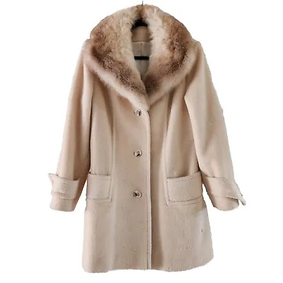 Vintage Penny Lane Coat Ivory Fur Stole S-M • $150