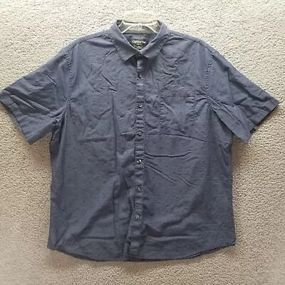 $3.84 • Buy Claiborne Mens Shirt Extra Large Blue Button Down Polka Dot Pocket Stretch