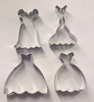 £5 • Buy 4 Stainless Steel Dress Cookie Cutter Biscuit Jelly Fondant Princess Kitchen