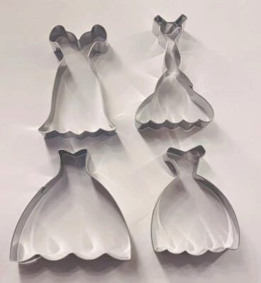 £5 • Buy 4 Stainless Steel Dress Cookie Cutter Biscuit Jelly Fondant Princess Kitchen
