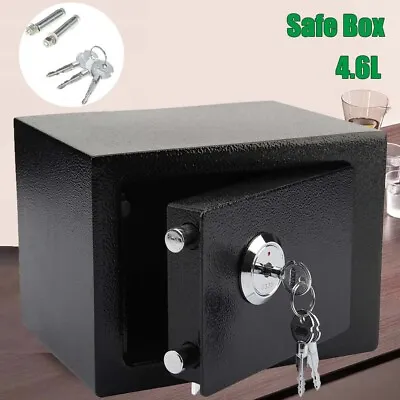 Electronic Code Lock Security Safe Money Cash Deposit Box Home Safety Mini Black • £26.47