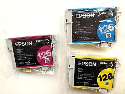 Epson 126 High Capacity Color Ink Cartridges Cyan Magenta Yellow FREE SHIP • $19.95