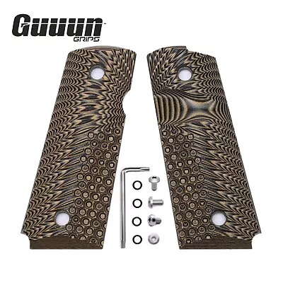 Guuun G10 Grips For 1911 Compact / Officer OPS Eagle Wing Texture - 9 Color • $29.99