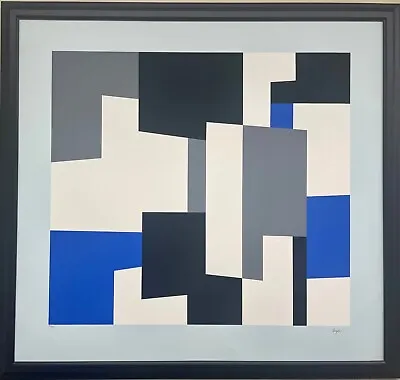 Yaacov Agam  Blue And Grey  (Within Blue Space)  Limited Edition Silkscreen Art • $1599.99
