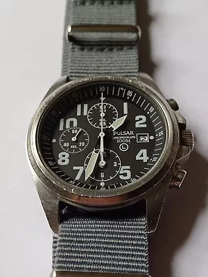 RAF Military Pilots Issued Pulsar Chronograph Dated 2014 • £255