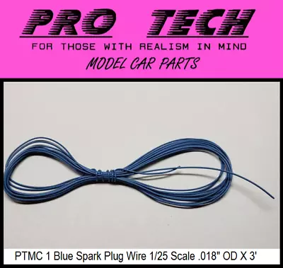 PTMC 1 Blue Spark Plug Wire 1:25 Scale Search LBR Model Parts PRO TECH 4 More • $4.99