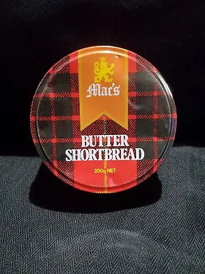 Vintage 1970s  MAC's Tin Butter Shortbread Empty Container  Round Biscuits Tin • $15