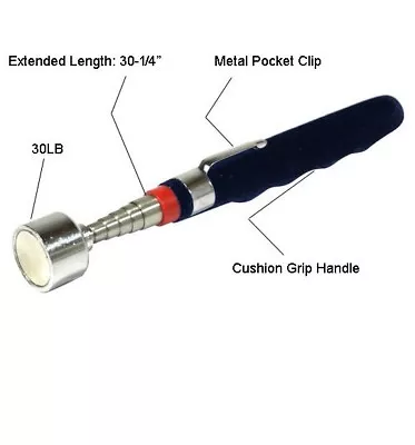 New 30Lb 30  Long Telescopic Magnet Pick-up Tool Stainless Steel  • $9.99