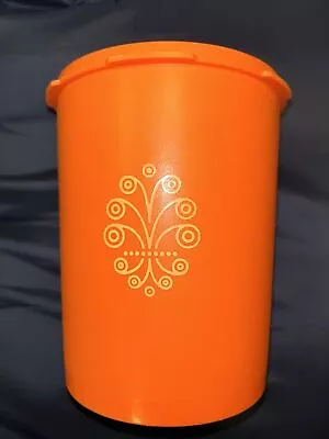 VTG Tupperware 809-14 Nesting Canister  No Lid Starburst Design Harvest Orange • $7.50