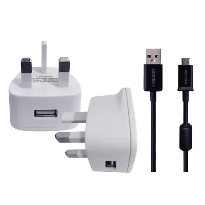 WALL CHARGER & USB DATA SYNC CABLE For ACER ICONIA ONE 10 B3-A30 TABLET • £7.99